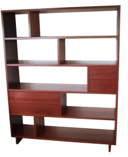 Custom made jarrah book shelf