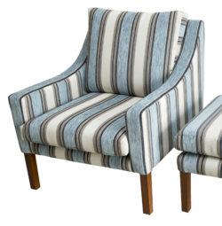 Custom Upholstered Chair With Stripey Fabric