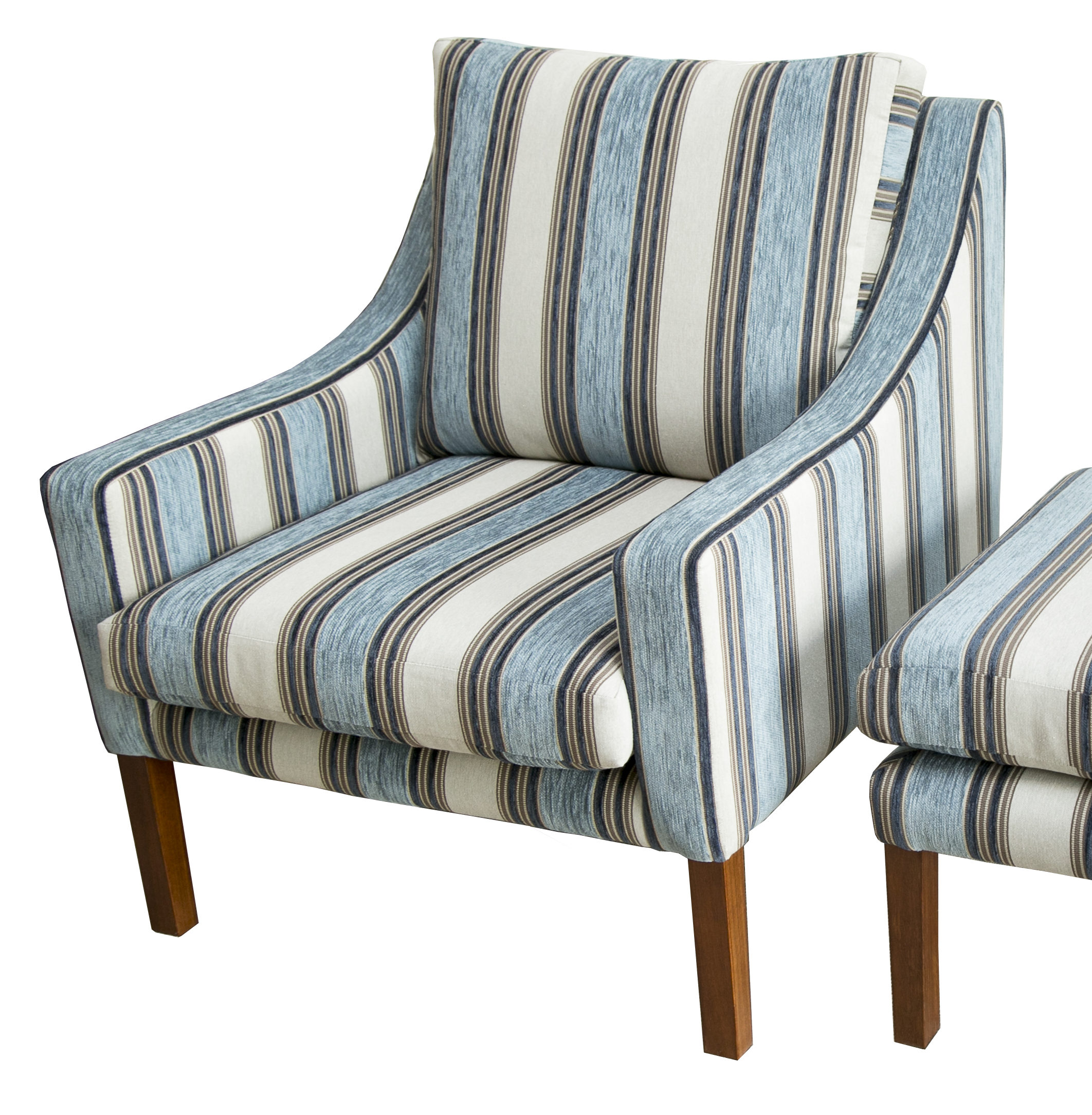 604-0303 Custom Upholstered Chair With Stripey Fabric