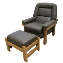 Custom Designed Black Chair & Foot Rest