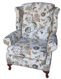 Custom Upholstered Chair In Floral Fabric