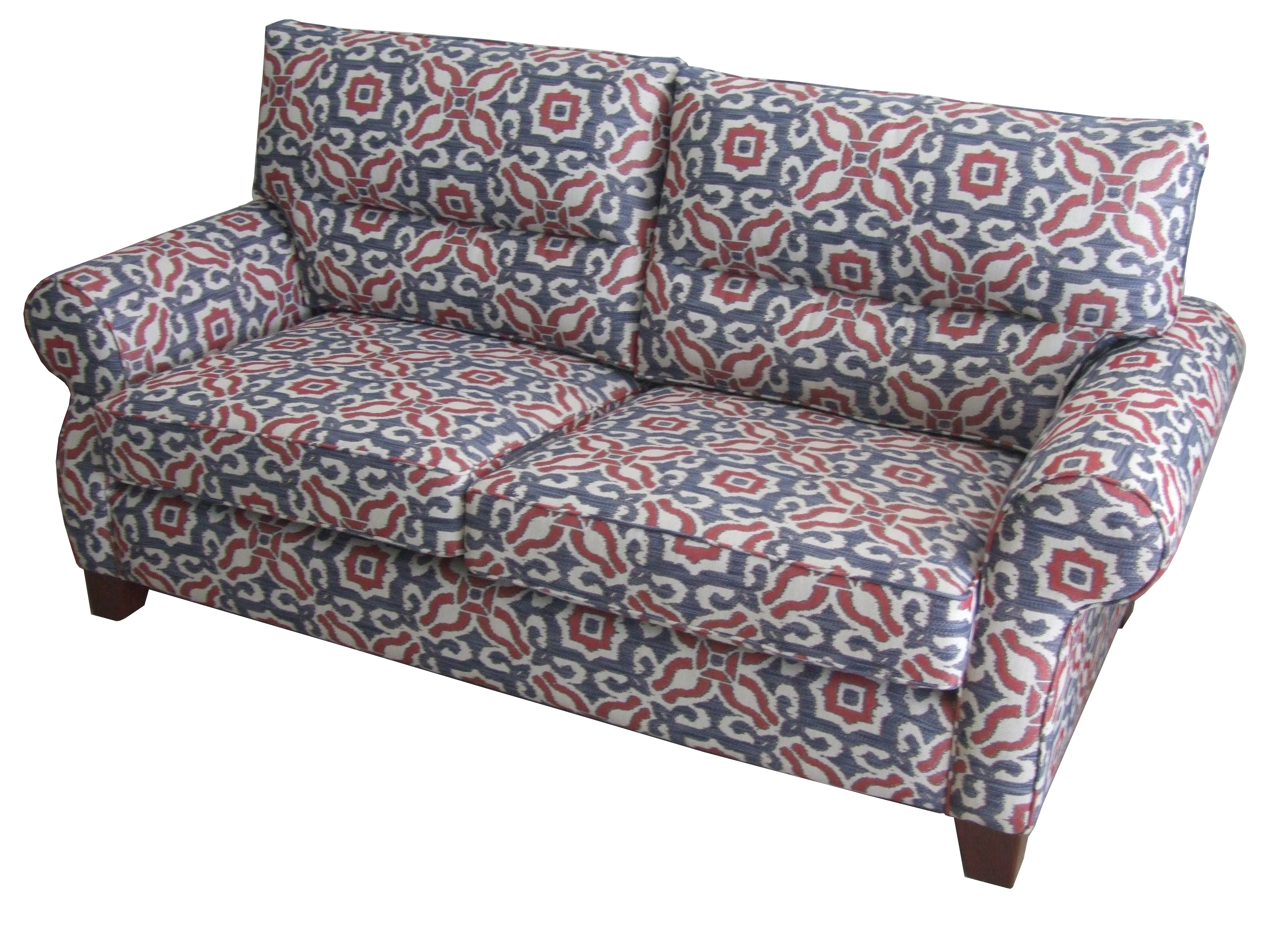 604-1928 Geometric Fabric Custom Couch
