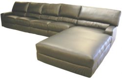 Custom makde leather lounge with chaise