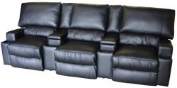 Custom made theatre room leather lounge recliners