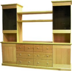 Custom made pine entertainment unit