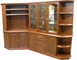 Custom built large entertainment unit with display cabinet