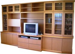 Large wall entertainment and display cabinet