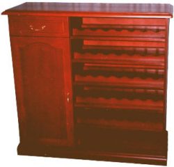 Custom built jarrah buffett and wine rack