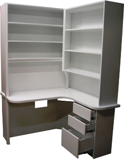 Customised office desk and shelves