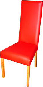 Custom made red leather dining chair