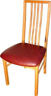 Custom made pine leather dining chair