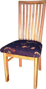 Custom made colourful fabric dining chair