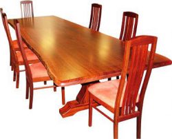 Cutom raw edge jarrah dining suite