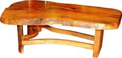 Custom designed raw edge marri coffee table