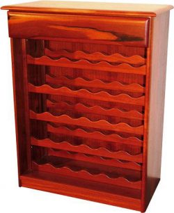 Custom designed jarrah wine rack