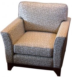 Cairns design bespoke chair in leaf fabric