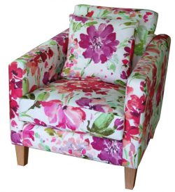 Custom made chair with floral fabric in Albany