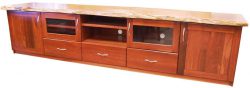 Custom Low Entertainment Unit with Natural Edge